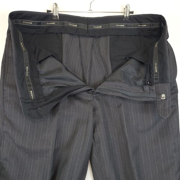 Jos A Bank Gordon 2PC Pant Suit Mens 44R Gray Striped Wool Signature Collection - Picture 9 of 16
